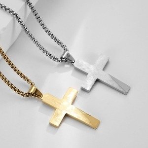 Cross Gold Stainless Steel Cross Pendant