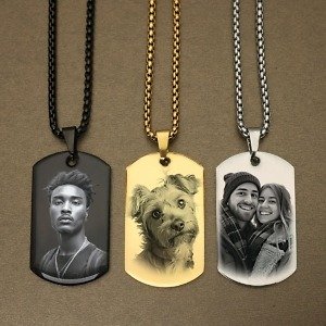 Custom Photo and Message Necklace Pendant