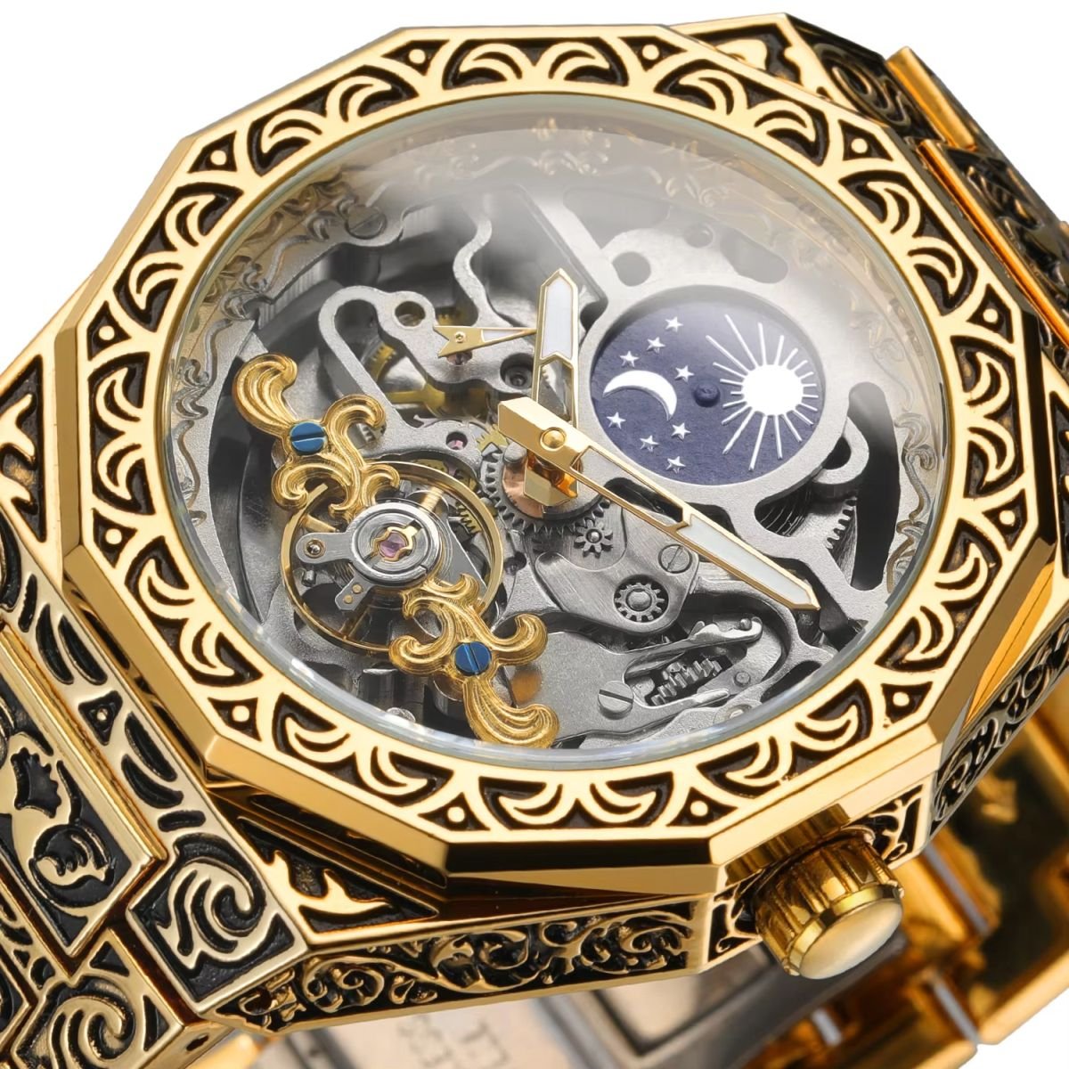 FORSINING "Retro-Aesthetic" Engraved Skeleton Automatic Watch - Image 8