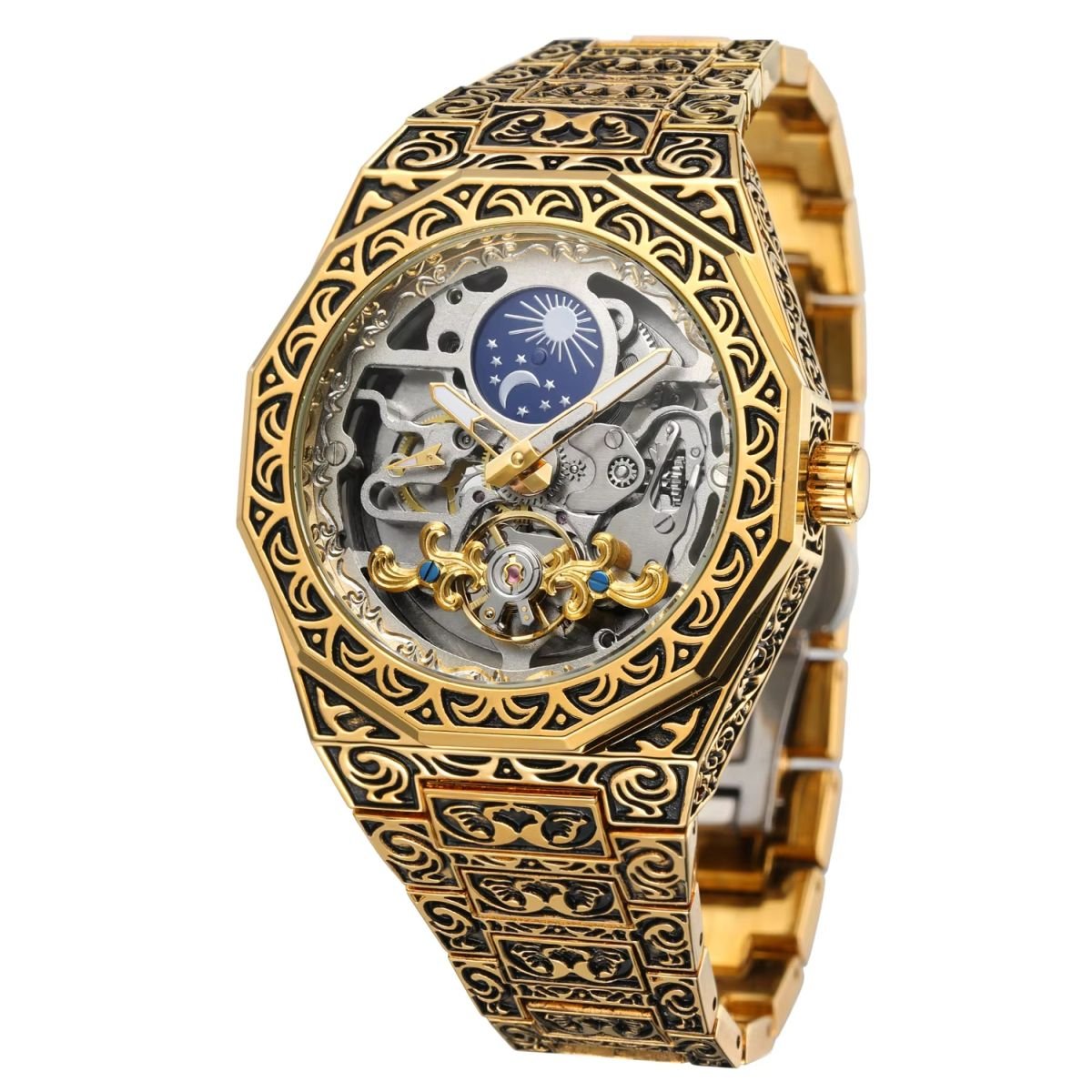 FORSINING "Retro-Aesthetic" Engraved Skeleton Automatic Watch - Image 6