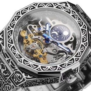 FORSINING "Retro-Aesthetic" Engraved Skeleton Automatic Watch