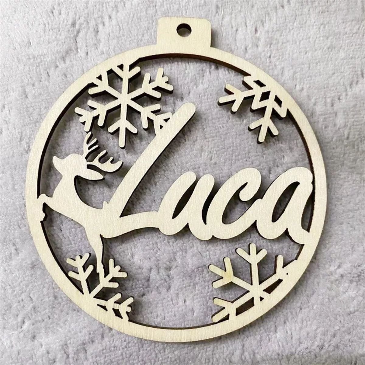 Personalized Wooden Snowflake Name Ornaments - Image 14