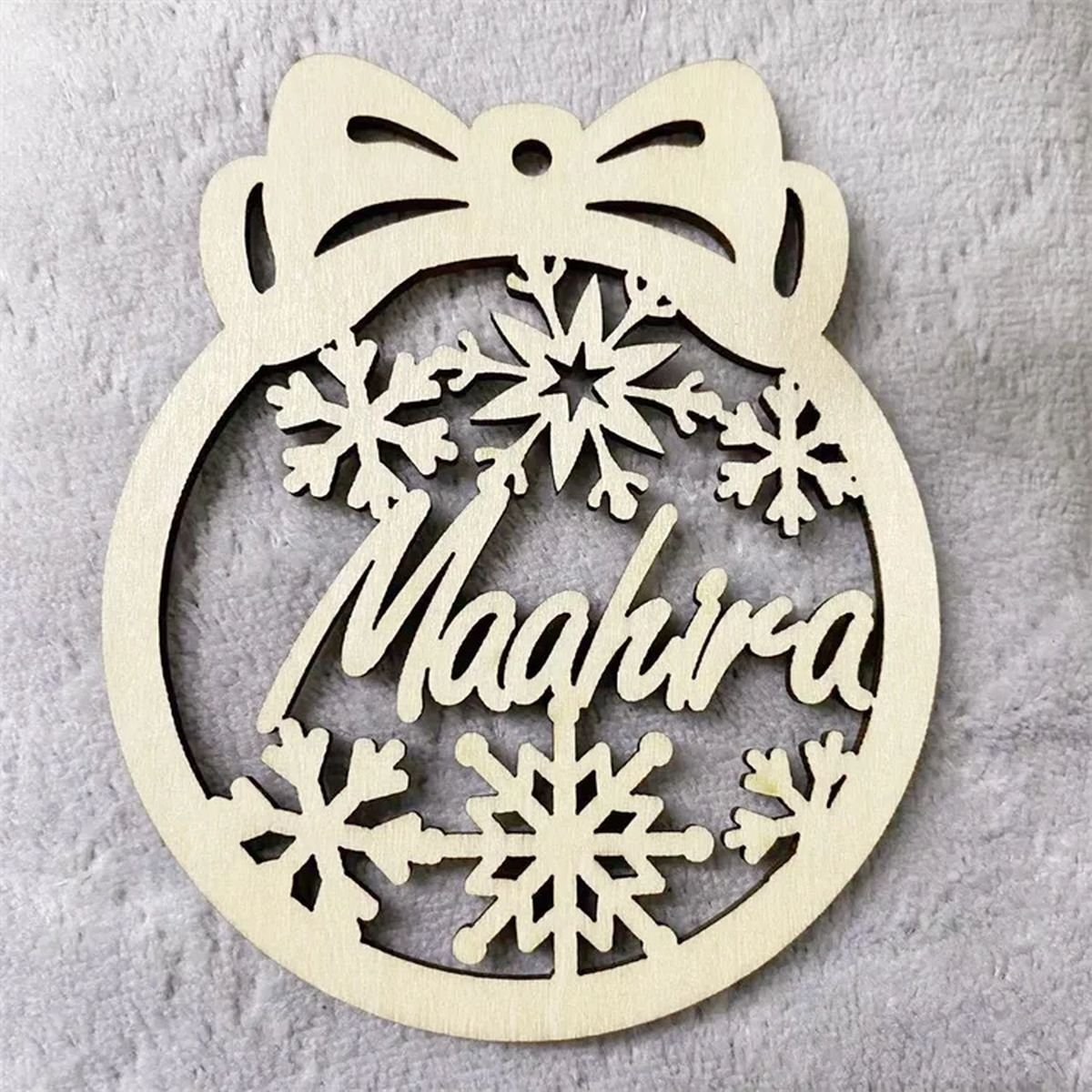 Personalized Wooden Snowflake Name Ornaments - Image 8