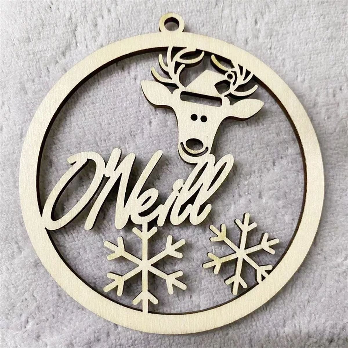 Personalized Wooden Snowflake Name Ornaments - Image 2
