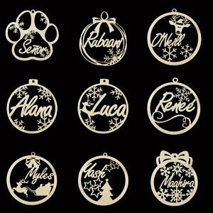 Personalized Wooden Snowflake Name Ornaments