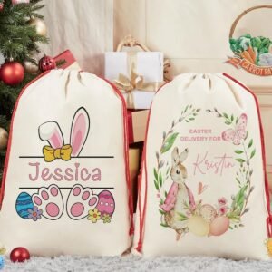 Personalized Happy Easter Bunny Rabbit Gift Bag